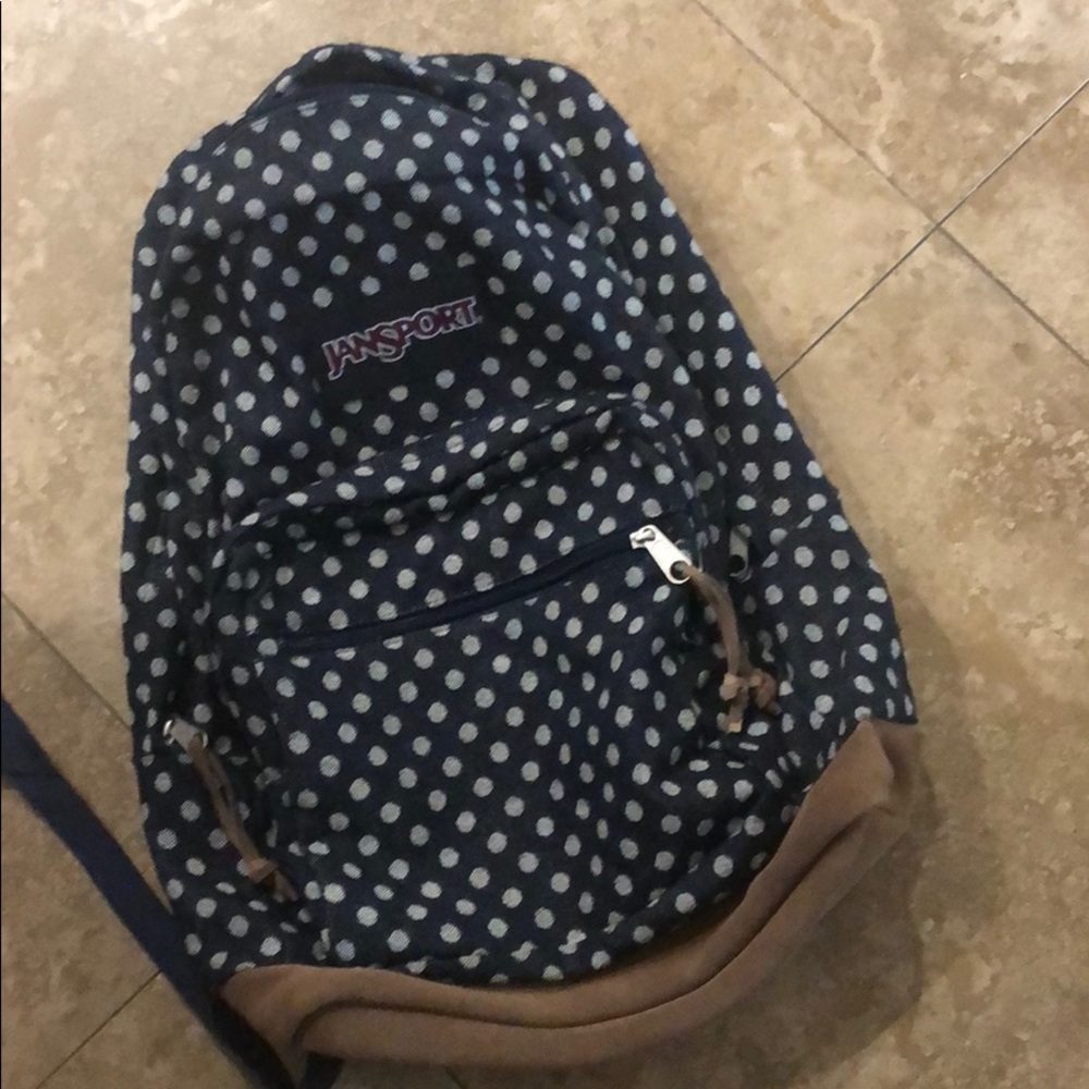 Jansport Backpack -denim polka dots
